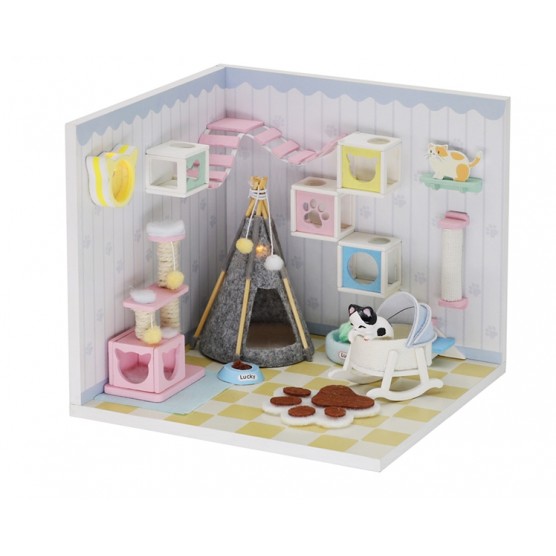 Интерьерный конструктор Hobby Day DIY MiniHouse, MiniHouse Мой дом 9 в 1: Мой кошкин дом,  S2009-0