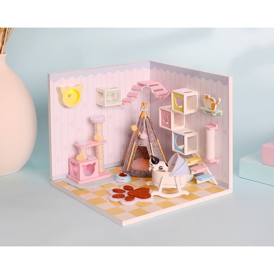 Интерьерный конструктор Hobby Day DIY MiniHouse, MiniHouse Мой дом 9 в 1: Мой кошкин дом,  S2009-3