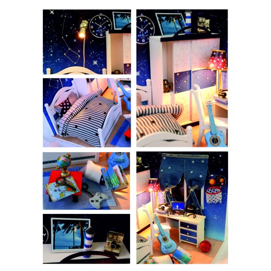 Интерьерный конструктор Hobby Day DIY MiniHouse, MiniHouse Звёздное небо M008,  M008-3