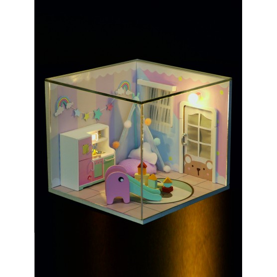 Интерьерный конструктор Hobby Day DIY MiniHouse, MiniHouse Мой дом 9 в 1: Моя игровая,  S2008-1