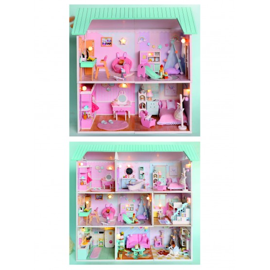 Интерьерный конструктор Hobby Day DIY MiniHouse, MiniHouse Мой дом 9 в 1: Моя игровая,  S2008-3
