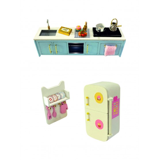 Интерьерный конструктор Hobby Day DIY MiniHouse, MiniHouse Мой дом 9 в 1: Моя кухня,  S2007-4