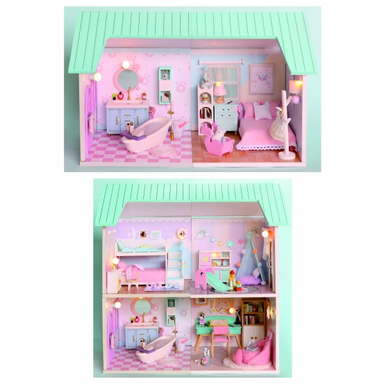 Интерьерный конструктор Hobby Day DIY MiniHouse, MiniHouse Мой дом 9 в 1: Моя ванная комната,  S2010-1