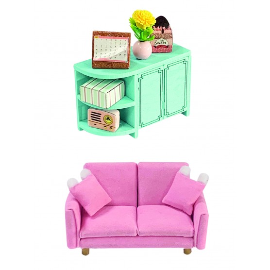 Интерьерный конструктор Hobby Day DIY MiniHouse, MiniHouse Мой дом 9 в 1: Моя гостиная,  S2004-3