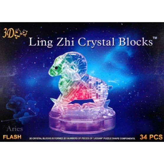 Интерьерный конструктор Hobby Day DIY MiniHouse, Овен со Светом 3D  Знаки Зодиака,  9051A-1