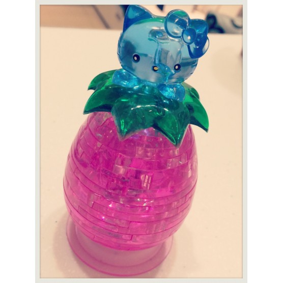 Интерьерный конструктор Hobby Day DIY MiniHouse, Hello Kitty на клубнике с подсветкой,  9026A-1