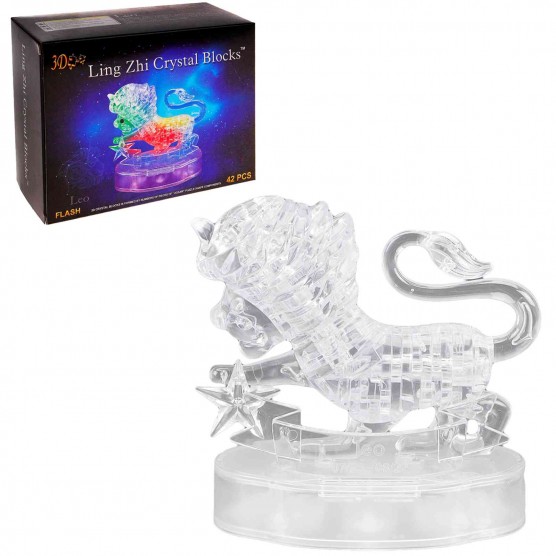 Интерьерный конструктор Hobby Day DIY MiniHouse, Лев со Светом 3д  Знаки Зодиака,  9052A-1