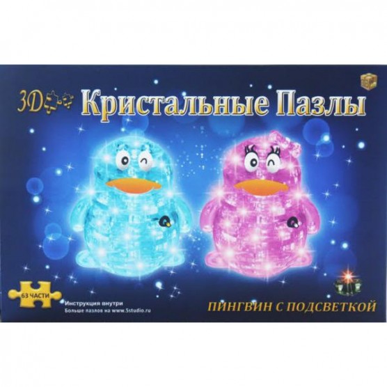 Интерьерный конструктор Hobby Day DIY MiniHouse, Пингвин со светом 3d пазл,  9008A-1