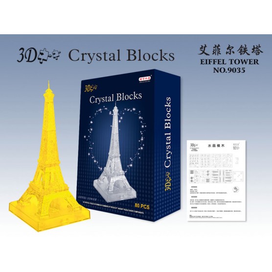 Интерьерный конструктор Hobby Day DIY MiniHouse, Эйфелева башня XL на подставке со светом,  9035A-0