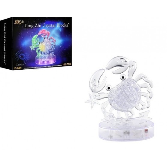 Интерьерный конструктор Hobby Day DIY MiniHouse, Рак со Светом 3D  Знаки Зодиака,  9048A-2