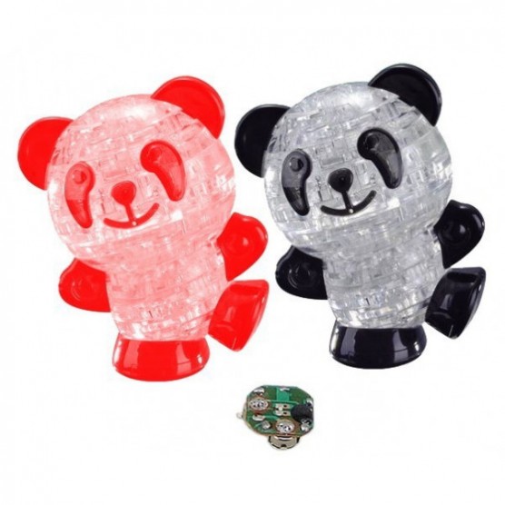 Интерьерный конструктор Hobby Day DIY MiniHouse, Панда со светом 3d пазл,  YJ6918-2