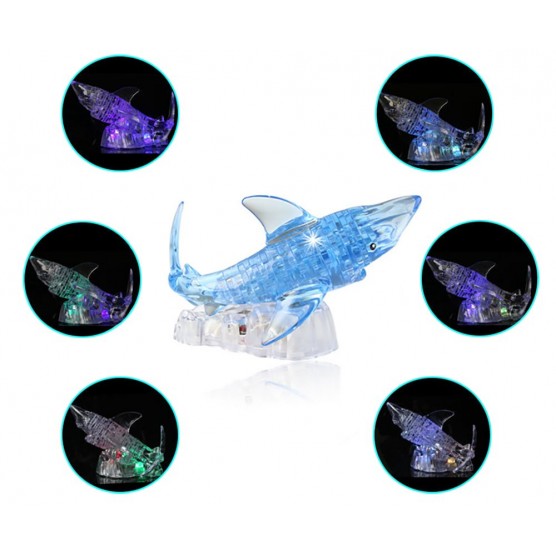Интерьерный конструктор Hobby Day DIY MiniHouse, Акула со Светом 3D,  9060A-3