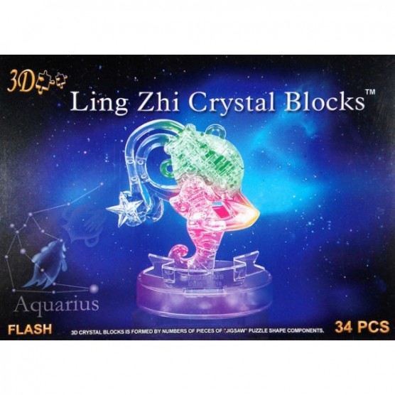 Интерьерный конструктор Hobby Day DIY MiniHouse, Водолей со Светом 3д  Знаки Зодиака,  9049A-2