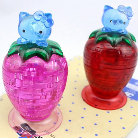 Интерьерный конструктор Hobby Day DIY MiniHouse, Hello Kitty на клубнике с подсветкой,  9026A-4