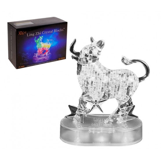 Интерьерный конструктор Hobby Day DIY MiniHouse, Телец со Светом 3D  Знаки Зодиака,  9044A-1