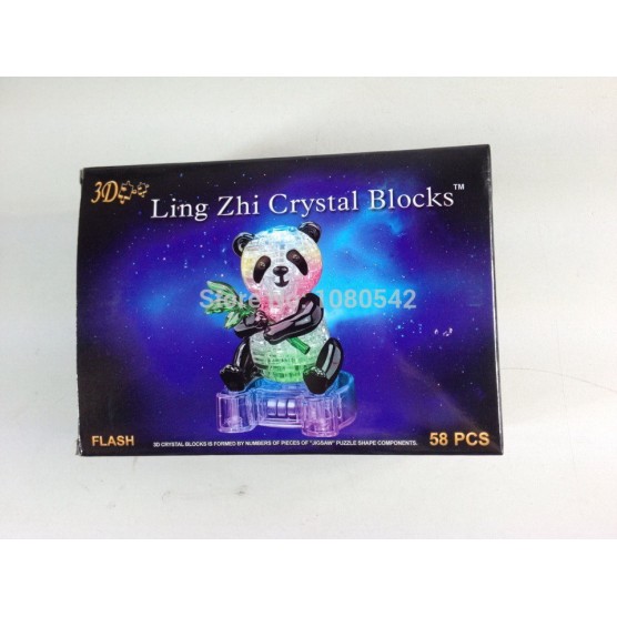 Интерьерный конструктор Hobby Day DIY MiniHouse, Панда сидящая на подставке 3D  (со светом),  9055A-2