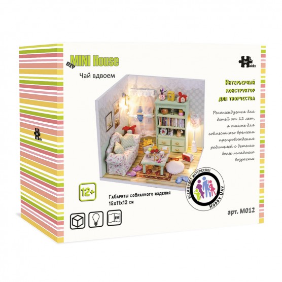 Интерьерный конструктор Hobby Day DIY MiniHouse, Чай вдвоём (с фигурками), M012-0