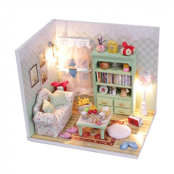 Интерьерный конструктор Hobby Day DIY MiniHouse, Чай вдвоём (с фигурками), M012-1