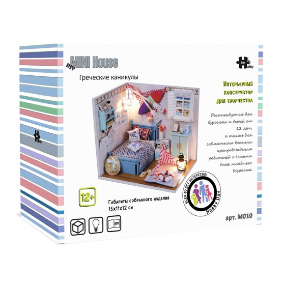 Интерьерный конструктор Hobby Day DIY MiniHouse, Греческие каникулы, M010-0