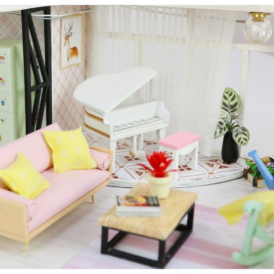 Интерьерный конструктор Hobby Day DIY MiniHouse, Розовый лофт, M035-2