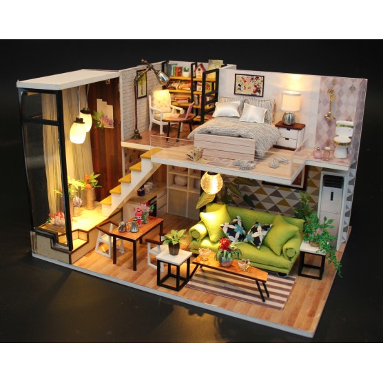 Интерьерный конструктор Hobby Day DIY MiniHouse, Скандинавский Лофт, M030-4